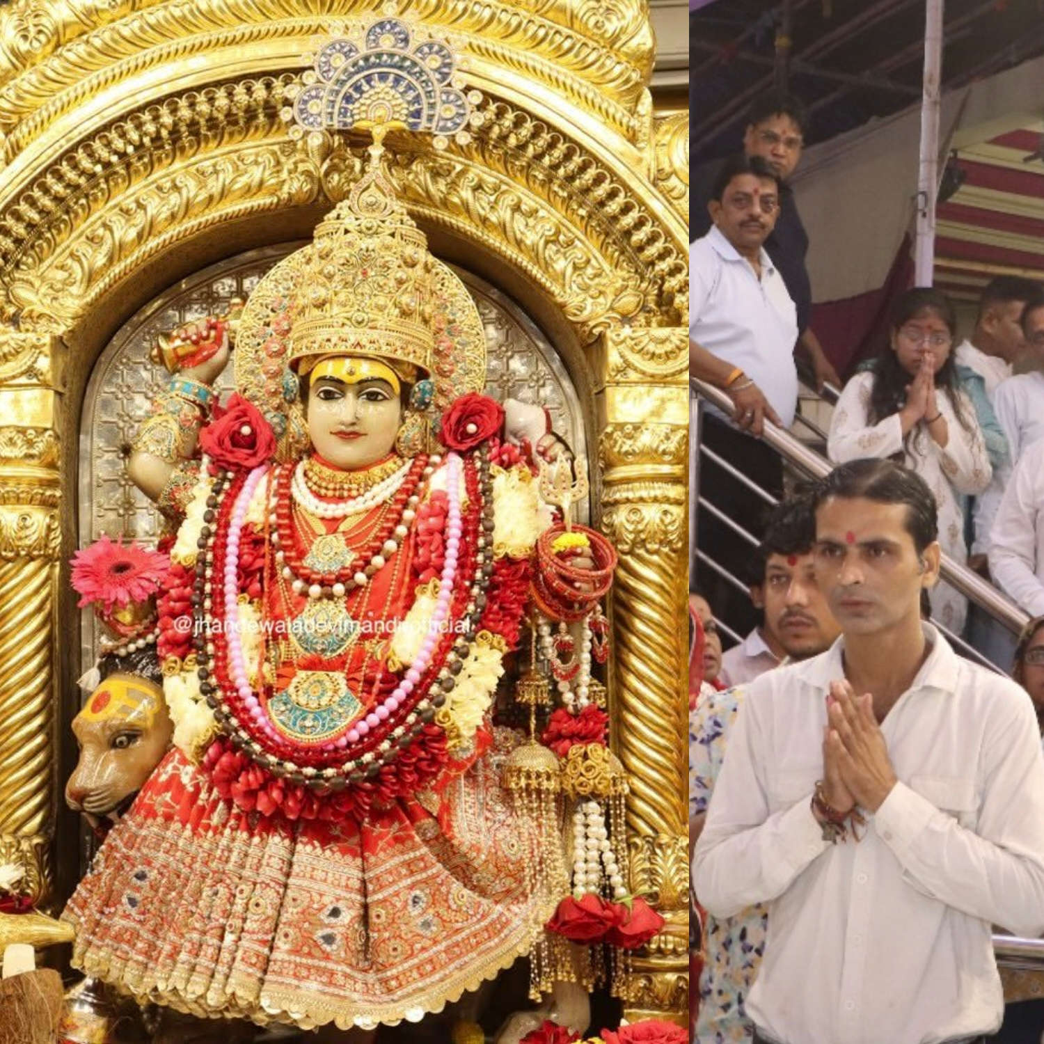 नवरात्र के दूसरे दिन माँ ब्रह्मचारिणी की आराधना, झंडेवाला देवी मंदिर में भव्य सज्जा और प्रसाद वितरण
