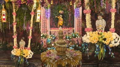 झण्डेवाला देवी मंदिर में कृष्ण जन्मोत्सव की धूम, फूलों से सजी लड्डू गोपाल की आकर्षक झांकी