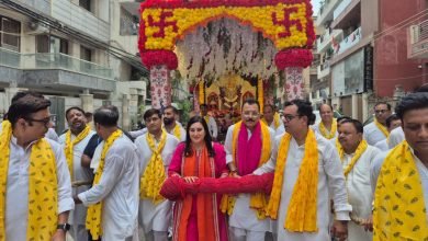 झंडेवाला मंदिर की शोभायात्रा से भक्तिमय हुआ पटेल नगर, 500 सेवादारों ने संभाली व्यवस्था
