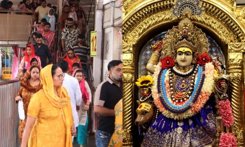 झण्डेवाला देवी मंदिर में मां कालरात्रि की विशेष पूजा-अर्चना, दर्शन के लिए उमड़े श्रद्धालु